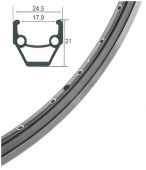 Обод 27.5" HLQC-02AB 14Gх36Н двойной фрезерованный, алюминиевый черный, арт. 330138