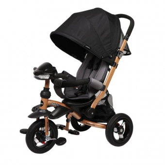 Велосипед-коляска 3 кол Stroller trike 10x0 AIR Car ЧЕРН ЗОЛОТ МЕТАЛЛИК 641490 фото
