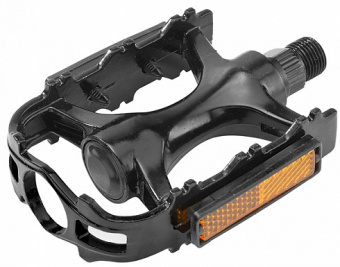 Педали BLF-B6 алюминиевые чёрные 9/16" со светоотраж., арт.360105