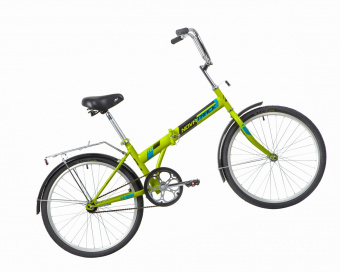 Велосипед NOVATRACK 24" складной, зеленый, тормоз V-Brake задний ножной, багажник, крылья фото