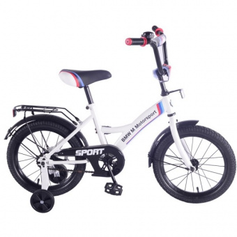 Велосипед дет 16" BMW БЕЛО/ЧЕРН gw-тип багажн страх кол звонок *1 ST16048-GW фото