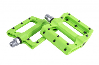 Педали нейлон со сьемными шипами, подш. пром, 9/16",357гр N-5 green 1/20