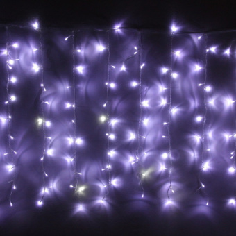 Гирлянда для улицы ЗАНАВЕС "Мерцание" ш2.0* в6.0 м 960 ламп LED, прозрач.пров,1 реж.,IP-54, Белый (в фото
