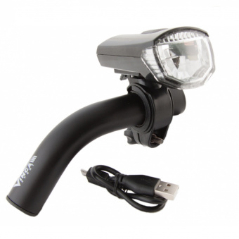 Фара передняя с подзарядкой, USB кабель, 1 CREE диод 3Вт, 2 реж. работы