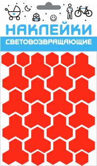 Набор наклеек световозвращающих "Кристалл", 100х85 мм, красный, COVA™SPORT
