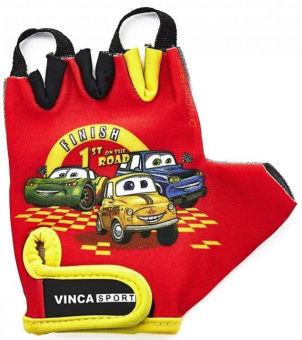 Перчатки велосипедные, детские, Cars, гелевые вставки, цвет красный, размер 5XS