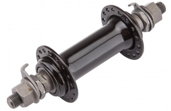 Втулка передняя SF-HB03F 32H 3/8", гайки, стальная чёрная