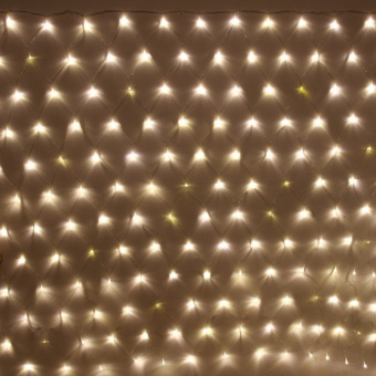 Гирлянда для улицы СЕТКА "Мерцание" ш2,0* в1,5 м 192 ламп LED, прозр.пров,1 реж.,IP-54, Теплый белый фото